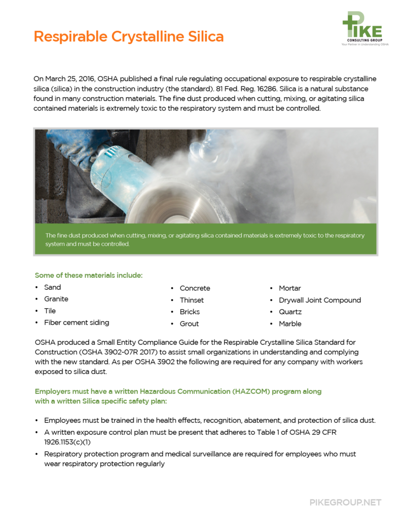 Respirable Crystalline Silica